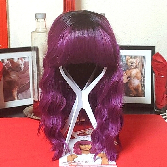 Good Hair Day: Ocean Wave Bob Wig with Bangs (Color Available: OM/M. Purple) - Picture 5 of 12
